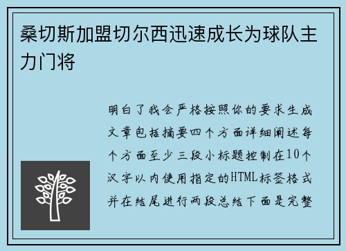 桑切斯加盟切尔西迅速成长为球队主力门将